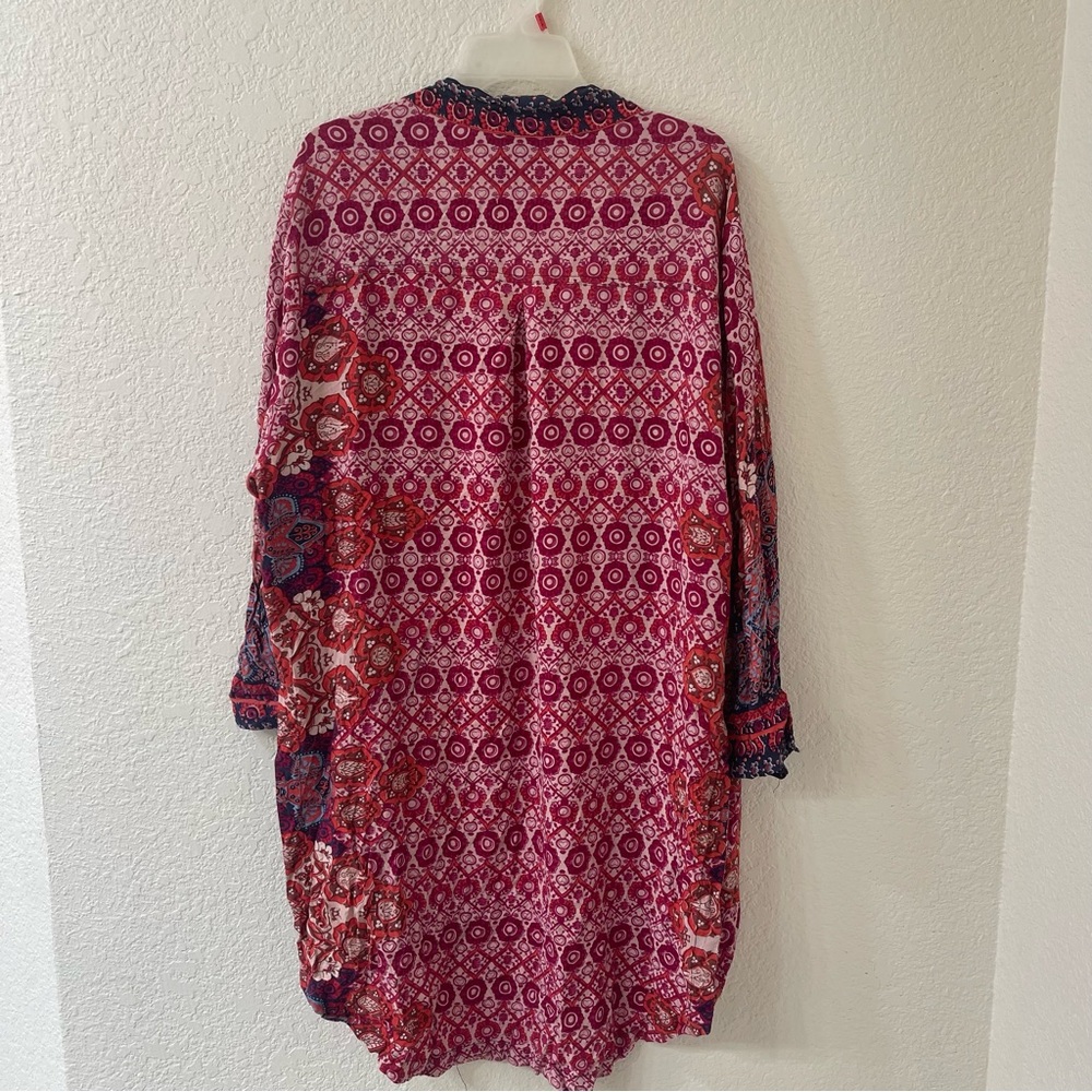 Angie Pink and Blue Patterned Cardigan - Picture 4 of 4